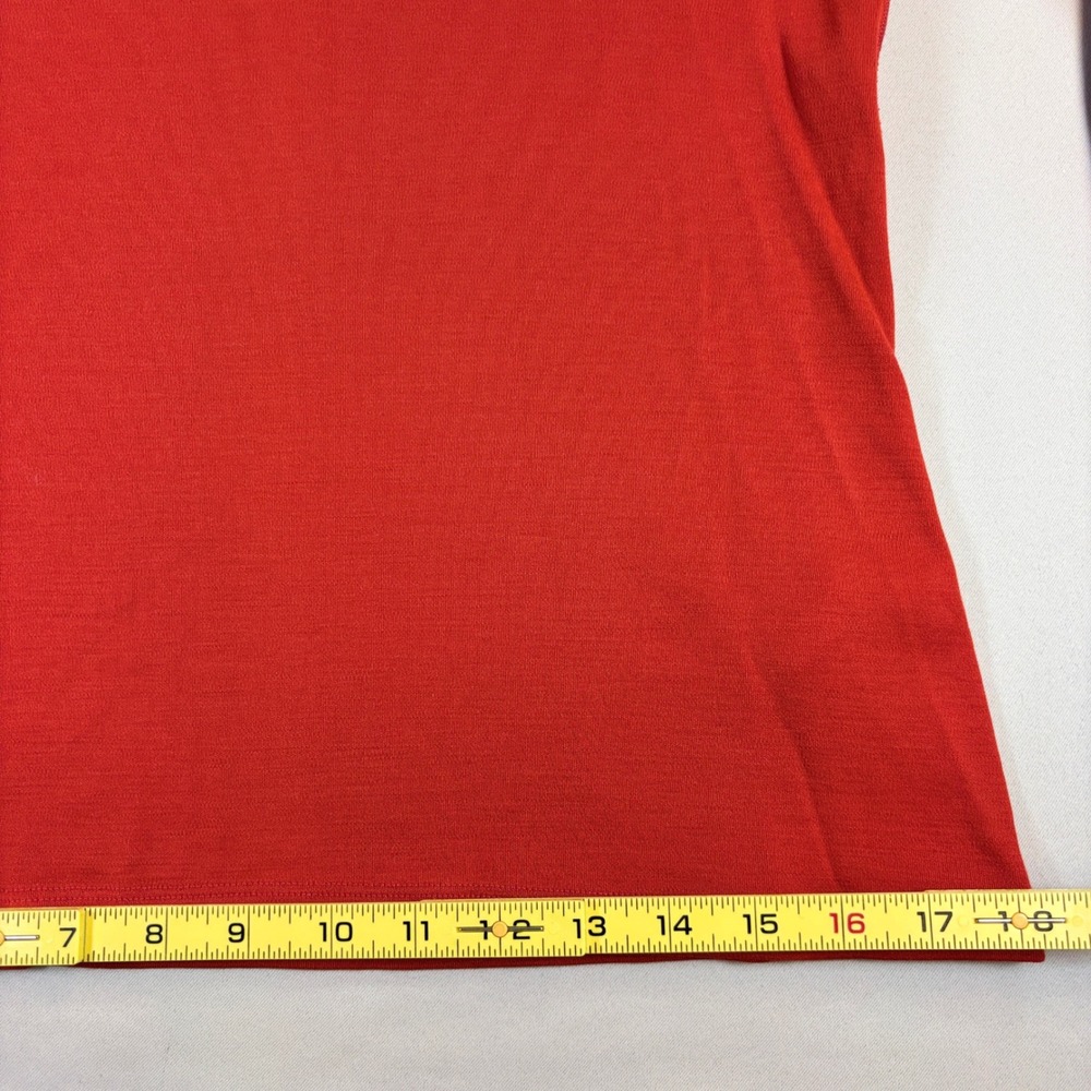 Ibex Womens Large 100% Merino Wool Quarter Zip Red Base Layer Hiking Pullover - Picture 7 of 11